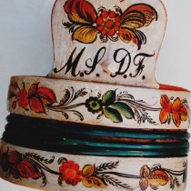 Pail from 1852 with restored rosemaling