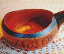 Ladle / Cup (1863) with restored rosemaling