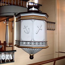 Rosemalt pulpit in Vats Church